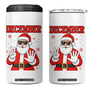 December 25 4 in 1 Can Cooler Tumbler Funny Santa Says Christmas TS14 One Size: 16 oz White Print Your Wear