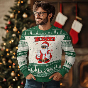 December 25 Ugly Christmas Sweater Funny Santa Says Xmas TS14 Beige Green Print Your Wear