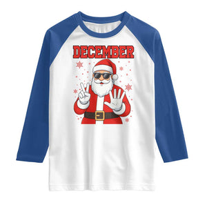 December 25 Raglan Shirt Funny Santa Says Christmas TS14 White Royal Print Your Wear