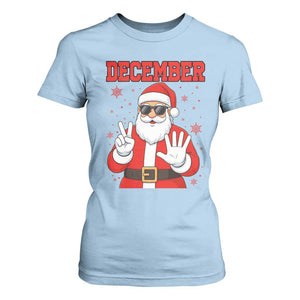 December 25 T Shirt For Women Funny Santa Says Christmas TS14 Light Blue Print Your Wear