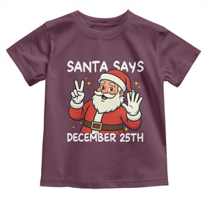 Santa Christmas December 25 Toddler T Shirt TS14 Maroon Print Your Wear