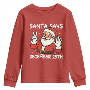 Santa Christmas December 25 Youth Sweatshirt TS14 Red Print Your Wear