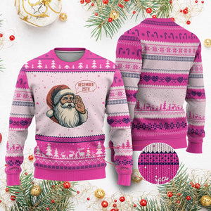 Funny Santa Xmas December 25 Ugly Christmas Sweater TS14 Hot Pink Print Your Wear