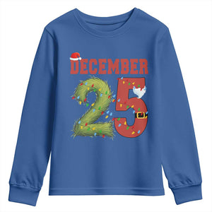 Christmas December 25 Youth Sweatshirt Family Holiday Xmas TS14 Royal Blue Print Your Wear