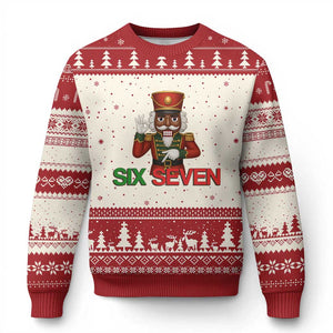 67 Six Seven Black Nutcracker Christmas Meme Ugly Christmas Sweater TS14 Beige Red Print Your Wear