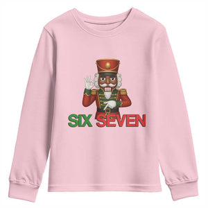 67 Six Seven Black Nutcracker Christmas Meme Youth Sweatshirt TS14 Light Pink Print Your Wear