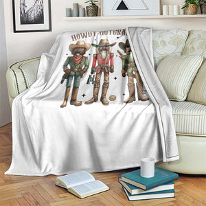 Nutcracker Cowboy Christmas Western Country Howdy Throw Blanket TS14 Print Your Wear