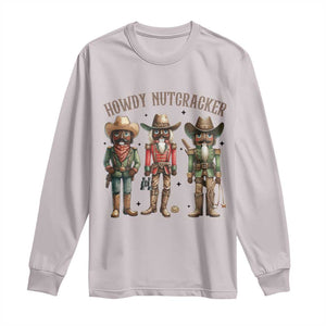 Nutcracker Cowboy Christmas Western Country Howdy Long Sleeve Shirt TS14 Ice Gray Print Your Wear