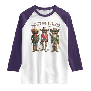Nutcracker Cowboy Christmas Western Country Howdy Raglan Shirt TS14 White Purple Print Your Wear
