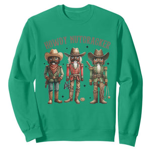 Nutcracker Cowboy Christmas Western Country Howdy Sweatshirt TS14 Irish Green Print Your Wear