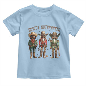 Nutcracker Cowboy Christmas Western Country Howdy Toddler T Shirt TS14 Light Blue Print Your Wear