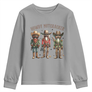 Nutcracker Cowboy Christmas Western Country Howdy Youth Sweatshirt TS14 Sport Gray Print Your Wear