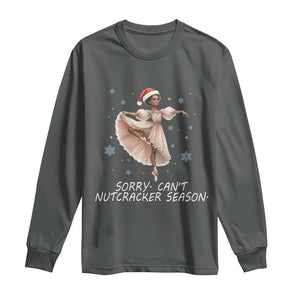 Black Nutcracker Ballet Christmas Long Sleeve Shirt TS14 Dark Heather Print Your Wear
