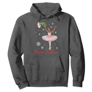 Black Nutcracker Ballet Hoodie Merry Christmas TS14 Dark Heather Print Your Wear