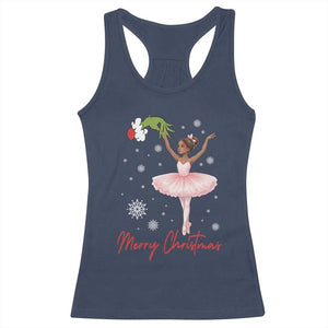 Black Nutcracker Ballet Racerback Tank Top Merry Christmas - Print Your Wear
