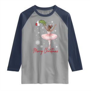 Black Nutcracker Ballet Raglan Shirt Merry Christmas TS14 Sport Gray Navy Print Your Wear