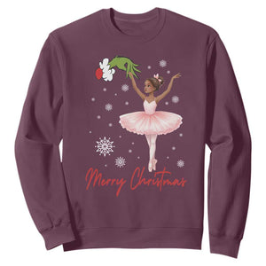 Black Nutcracker Ballet Sweatshirt Merry Christmas TS14 Maroon Print Your Wear