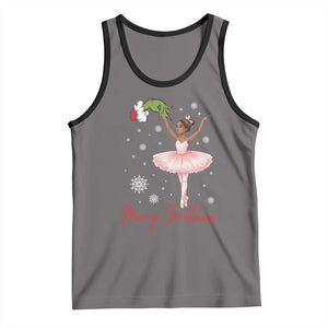 Black Nutcracker Ballet Tank Top Merry Christmas TS14 Deep Heather Black Print Your Wear