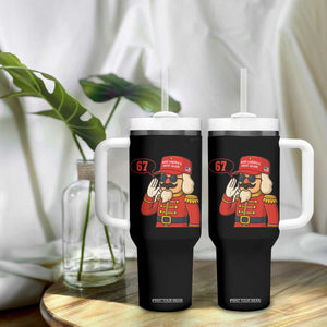 67 Six Seven Christmas Meme Tumbler With Handle Funny Nutcracker Make Xmas Great Again TS14 Print Your Wear