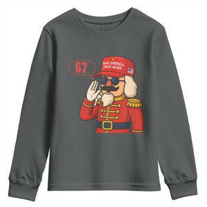 67 Six Seven Christmas Meme Youth Sweatshirt Funny Nutcracker Make Xmas Great Again TS14 Dark Heather Print Your Wear