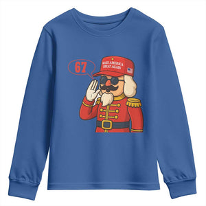 67 Six Seven Christmas Meme Youth Sweatshirt Funny Nutcracker Make Xmas Great Again TS14 Royal Blue Print Your Wear