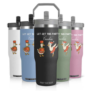 Funny Nutcracker Goose Christmas Flip Straw Tumbler Let Get This Party Crackin TS14 Print Your Wear
