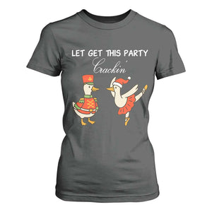 Funny Nutcracker Goose Christmas T Shirt For Women Let Get This Party Crackin TS14 Dark Heather Print Your Wear