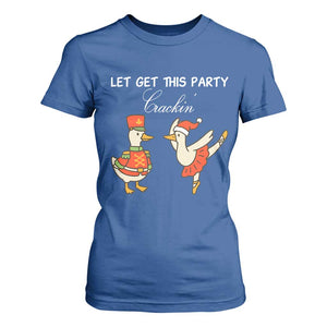 Funny Nutcracker Goose Christmas T Shirt For Women Let Get This Party Crackin TS14 Royal Blue Print Your Wear