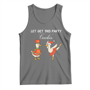 Funny Nutcracker Goose Christmas Tank Top Let Get This Party Crackin TS14 Black Heather Print Your Wear