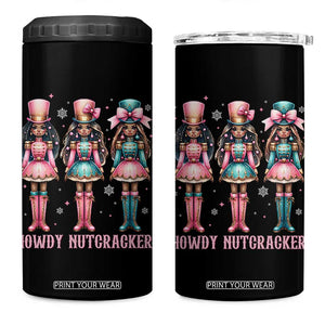 Howdy Nutcracker Cowgirl Christmas Western Country 4 in 1 Can Cooler Tumbler TS14 One Size: 16 oz Black Print Your Wear