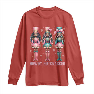 Howdy Nutcracker Cowgirl Christmas Western Country Long Sleeve Shirt TS14 Red Print Your Wear