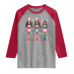 Howdy Nutcracker Cowgirl Christmas Western Country Raglan Shirt TS14 Sport Gray Red Print Your Wear