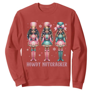 Howdy Nutcracker Cowgirl Christmas Western Country Sweatshirt TS14 Red Print Your Wear