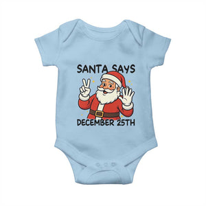 Santa Christmas December 25th Season Baby Onesie TS14 Light Blue Print Your Wear