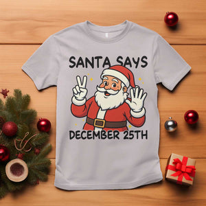 Santa Christmas December 25th Season T Shirt TS14 Ice Gray Print Your Wear