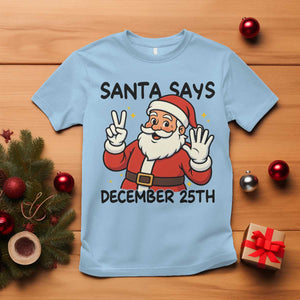 Santa Christmas December 25th Season T Shirt TS14 Light Blue Print Your Wear