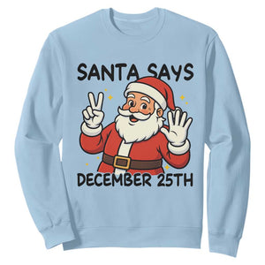 Santa Christmas December 25th Season Sweatshirt TS14 Light Blue Print Your Wear