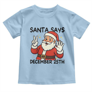 Santa Christmas December 25th Season Toddler T Shirt TS14 Light Blue Print Your Wear