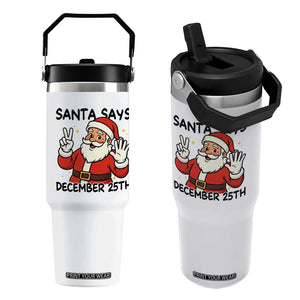 Santa Christmas December 25th Season Flip Straw Tumbler TS14 One Size: 30 oz White Print Your Wear