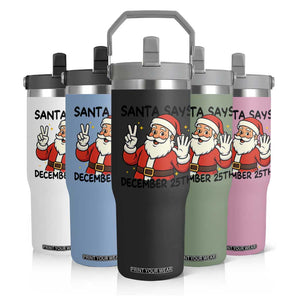 Santa Christmas December 25th Season Flip Straw Tumbler TS14 Print Your Wear