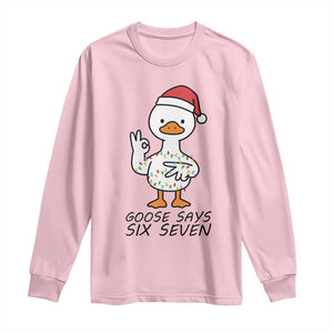 67 Six Seven Chirtsmas Meme Long Sleeve Shirt Funny Silly Goose TS14 Light Pink Print Your Wear