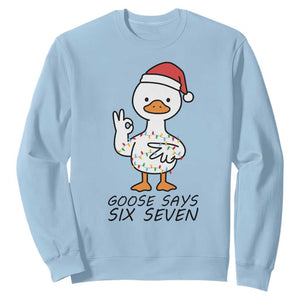 67 Six Seven Chirtsmas Meme Sweatshirt Funny Silly Goose TS14 Light Blue Print Your Wear