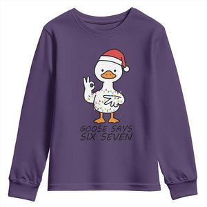 67 Six Seven Chirtsmas Meme Youth Sweatshirt Funny Silly Goose TS14 Purple Print Your Wear