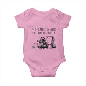 Funny Drunk Raccoon Baby Onesie Trashed Panda Meme TS14 Light Pink Print Your Wear