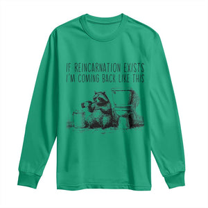 Funny Drunk Raccoon Long Sleeve Shirt Trashed Panda Meme TS14 Irish Green Print Your Wear
