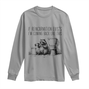 Funny Drunk Raccoon Long Sleeve Shirt Trashed Panda Meme TS14 Sport Gray Print Your Wear