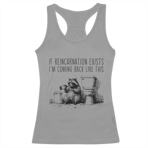 Funny Drunk Raccoon Racerback Tank Top Trashed Panda Meme TS14 Sport Gray Print Your Wear