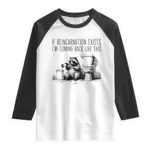 Funny Drunk Raccoon Raglan Shirt Trashed Panda Meme TS14 White Black Print Your Wear