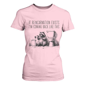 Funny Drunk Raccoon T Shirt For Women Trashed Panda Meme TS14 Light Pink Print Your Wear