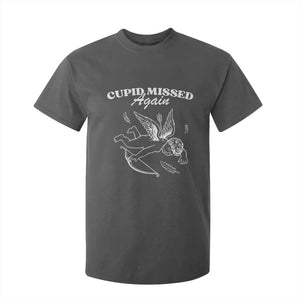 Funny Anti Valentine T Shirt For Kid Cupid Missed Again TS14 Dark Heather Print Your Wear